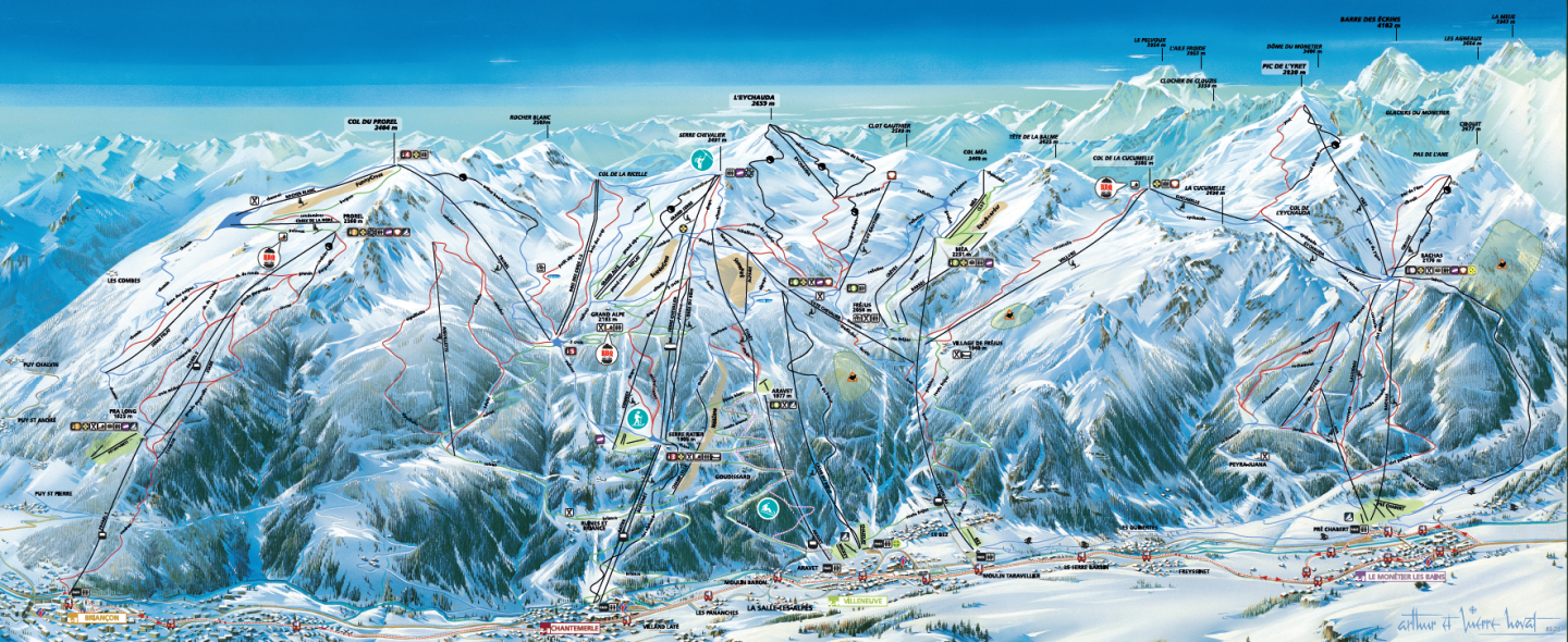 Plan des pistes Serre Chevalier