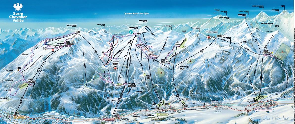 Serre Chevalier plan raquettes