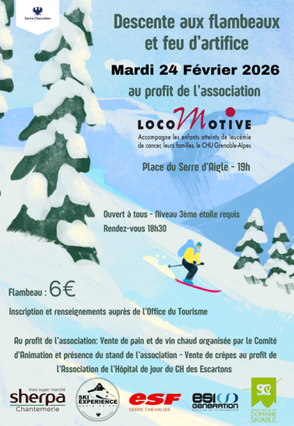 Descente aux flambeaux et feu d'artifice_Saint-Chaffrey