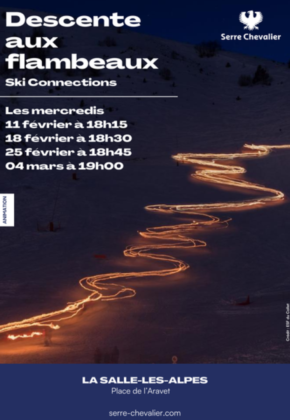 Descente aux flambeaux enfants - Ski Connections_La Salle-les-Alpes