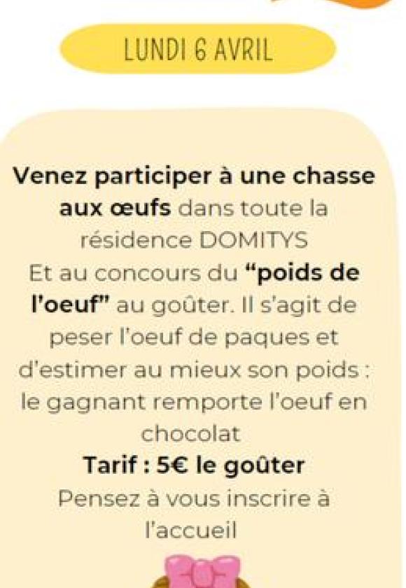 Chasse aux oeufs à la Résidence Domitys_Briançon