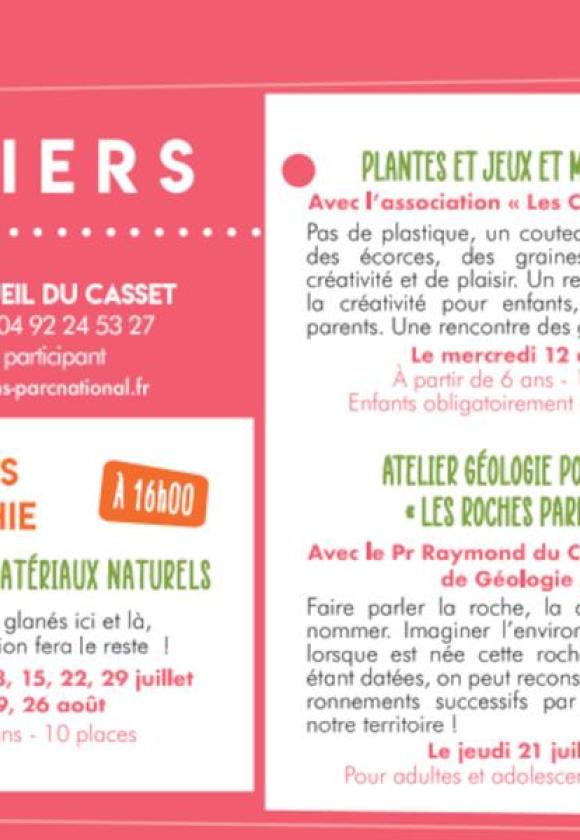 Les ateliers du Parc National des Ecrins au Casset_Le Monêtier-les-Bains