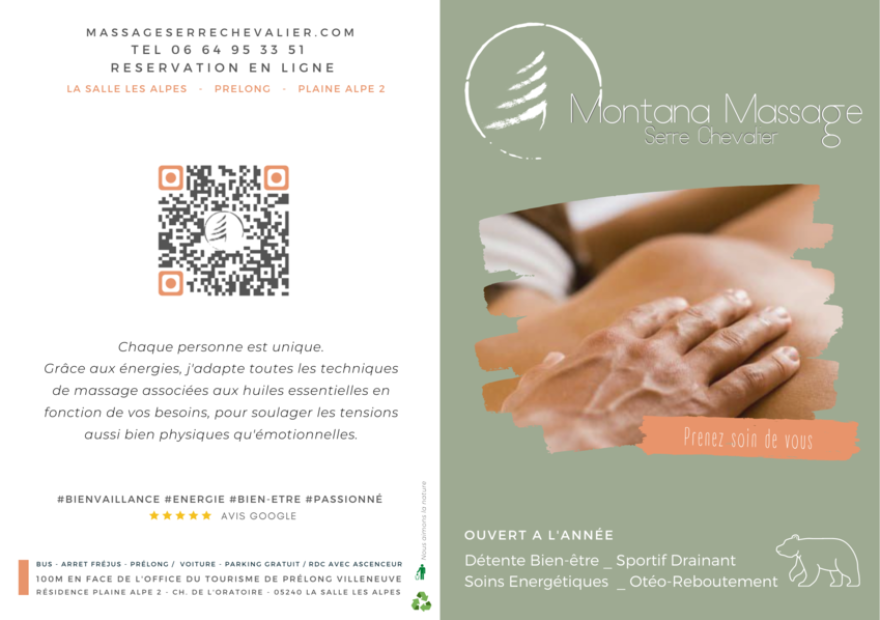 Montana Massage Serre Chevalier brochure 2022-2023