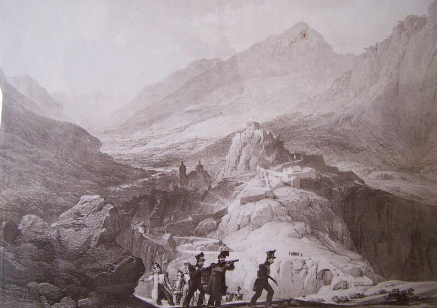 Vue du château vers 1820 - Album du Dauphiné