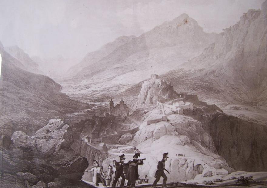 Vue du château vers 1820 - Album du Dauphiné