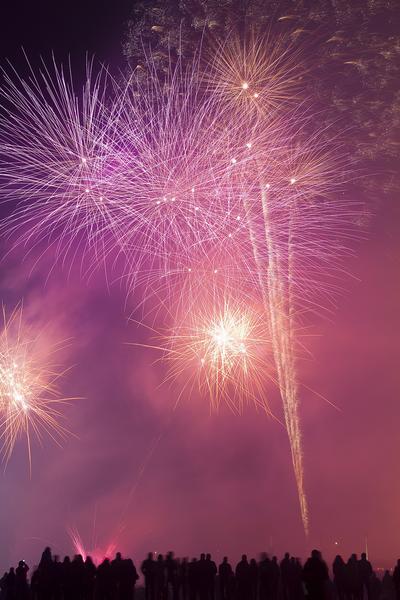 Descente aux flambeaux ESF et feu d'artifice_La Salle-les-Alpes