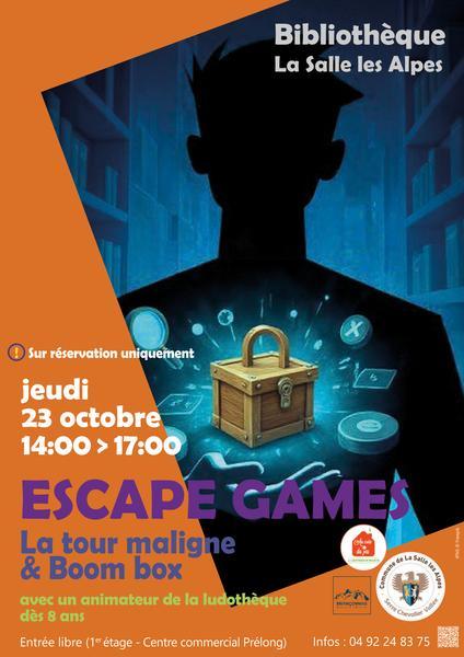 Escape Games « La tour maligne » & « Boom box »_La Salle-les-Alpes