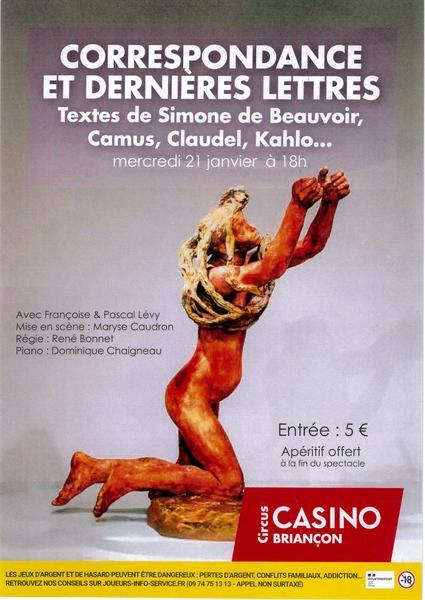 Spectacle Correspondance et dernières lettres_Briançon