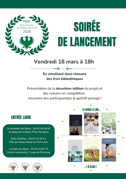 Lancement du Prix des lecteurs de Serre Chevalier_La Salle-les-Alpes