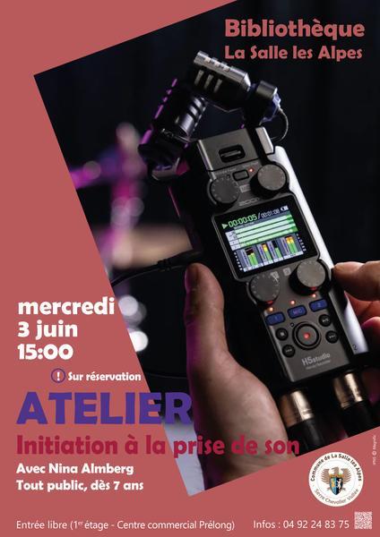 Atelier initiation prise de sons