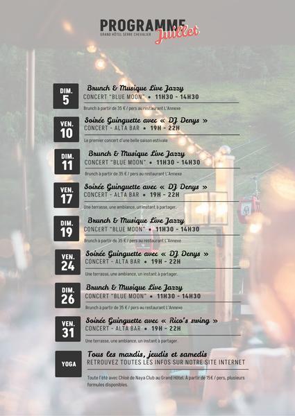 Programme juillet